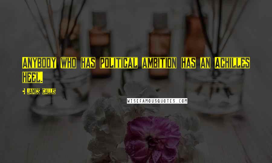 James Callis Quotes: Anybody who has political ambition has an Achilles heel.