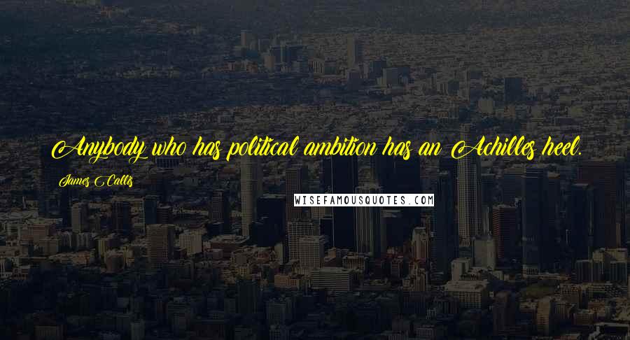 James Callis Quotes: Anybody who has political ambition has an Achilles heel.