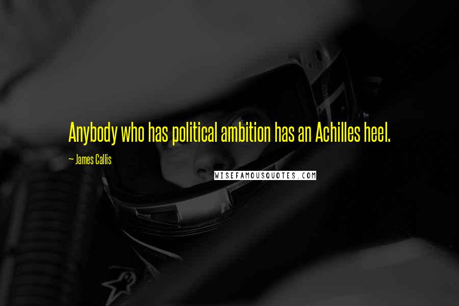 James Callis Quotes: Anybody who has political ambition has an Achilles heel.