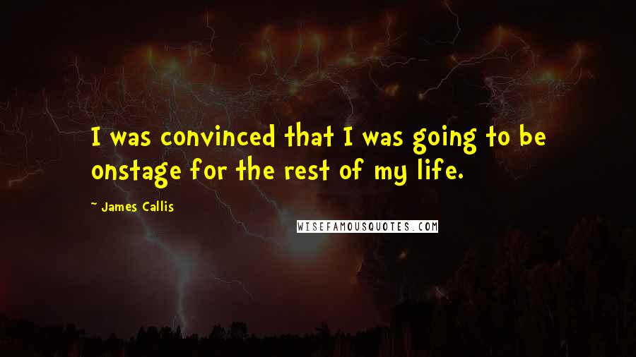 James Callis Quotes: I was convinced that I was going to be onstage for the rest of my life.