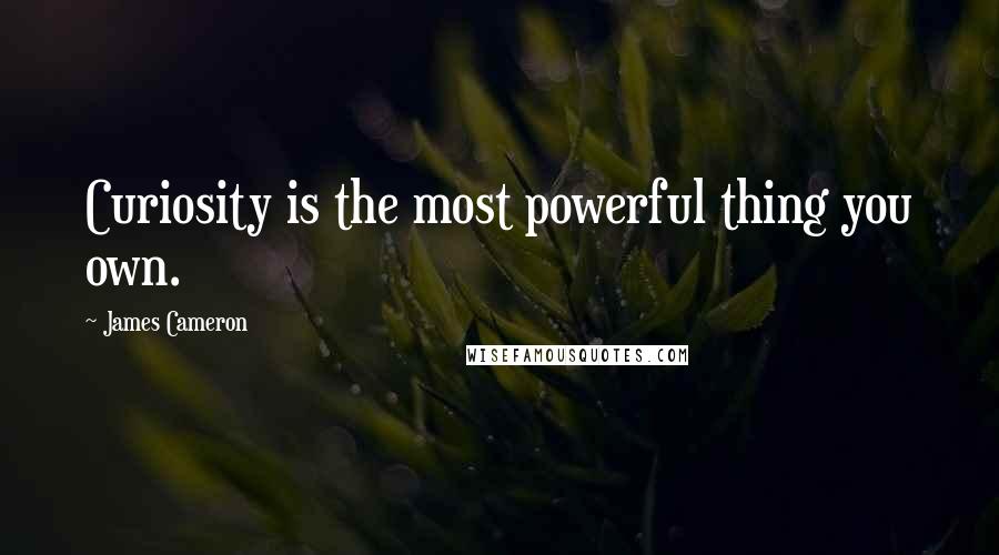 James Cameron Quotes: Curiosity is the most powerful thing you own.