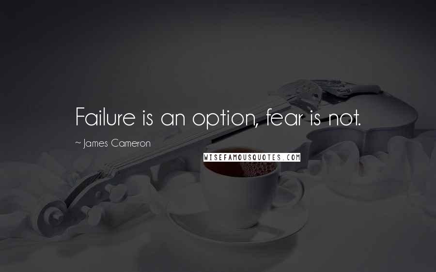 James Cameron Quotes: Failure is an option, fear is not.