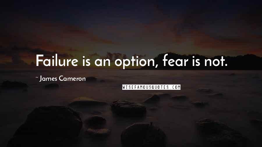 James Cameron Quotes: Failure is an option, fear is not.