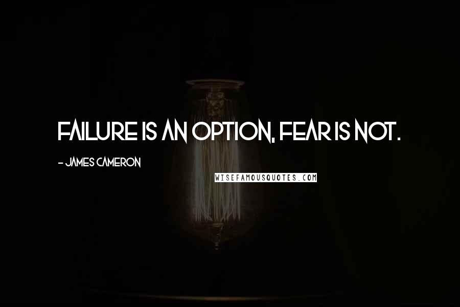 James Cameron Quotes: Failure is an option, fear is not.