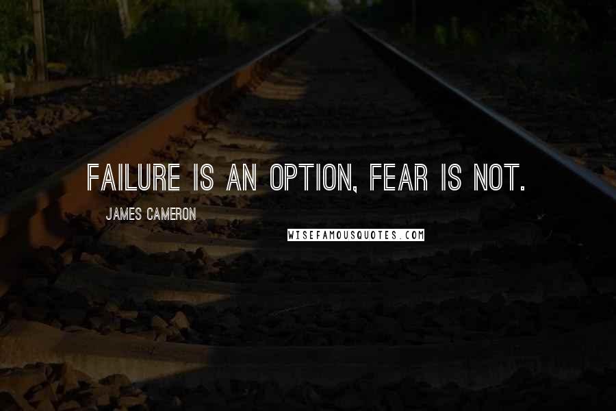 James Cameron Quotes: Failure is an option, fear is not.