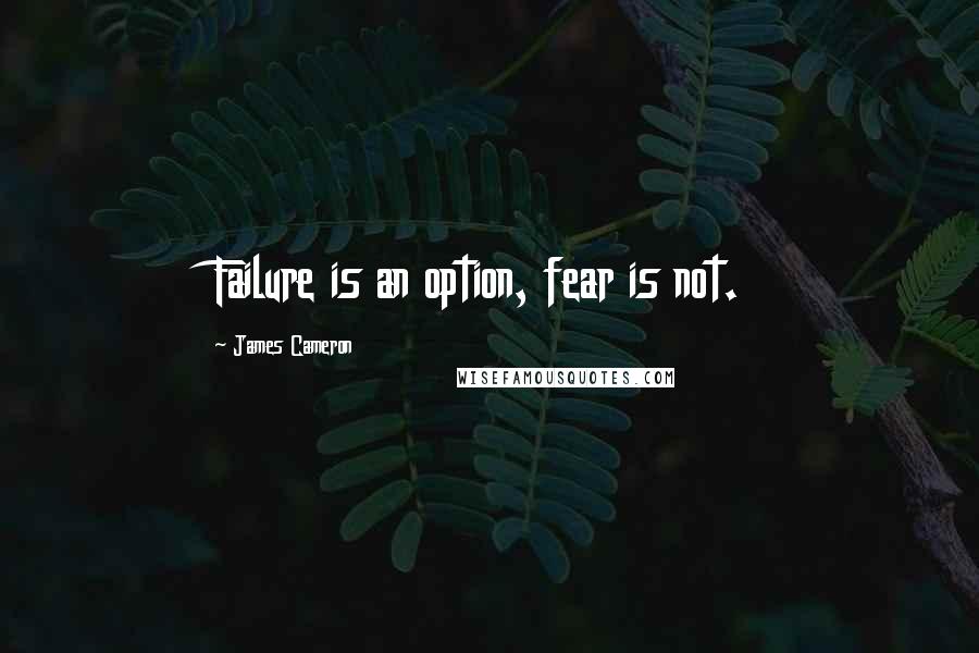 James Cameron Quotes: Failure is an option, fear is not.