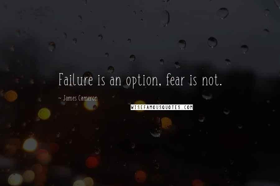 James Cameron Quotes: Failure is an option, fear is not.