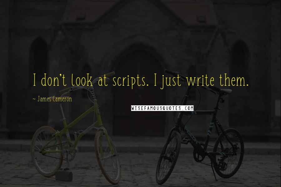 James Cameron Quotes: I don't look at scripts. I just write them.