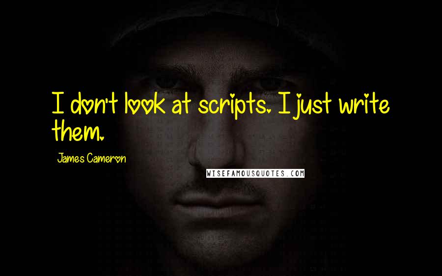 James Cameron Quotes: I don't look at scripts. I just write them.