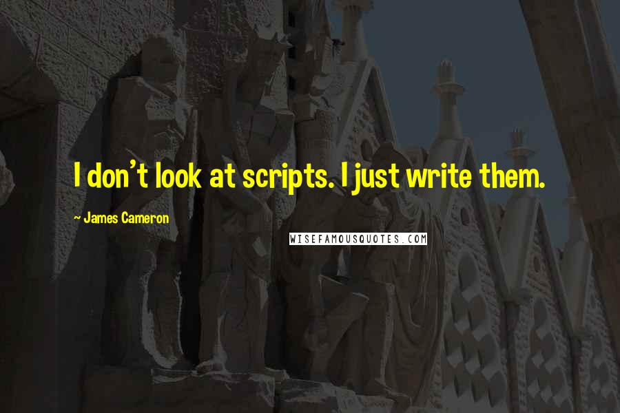 James Cameron Quotes: I don't look at scripts. I just write them.
