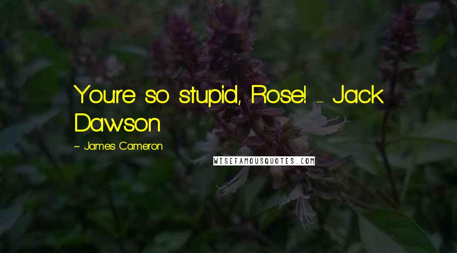 James Cameron Quotes: You're so stupid, Rose! - Jack Dawson