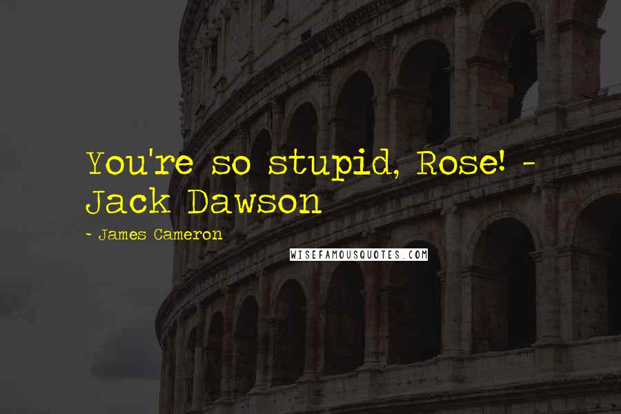 James Cameron Quotes: You're so stupid, Rose! - Jack Dawson