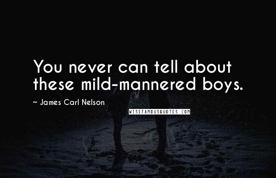 James Carl Nelson Quotes: You never can tell about these mild-mannered boys.