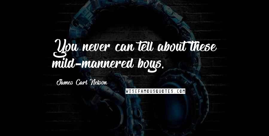 James Carl Nelson Quotes: You never can tell about these mild-mannered boys.