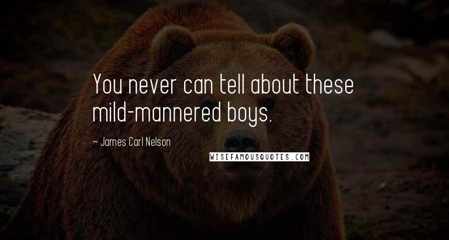 James Carl Nelson Quotes: You never can tell about these mild-mannered boys.