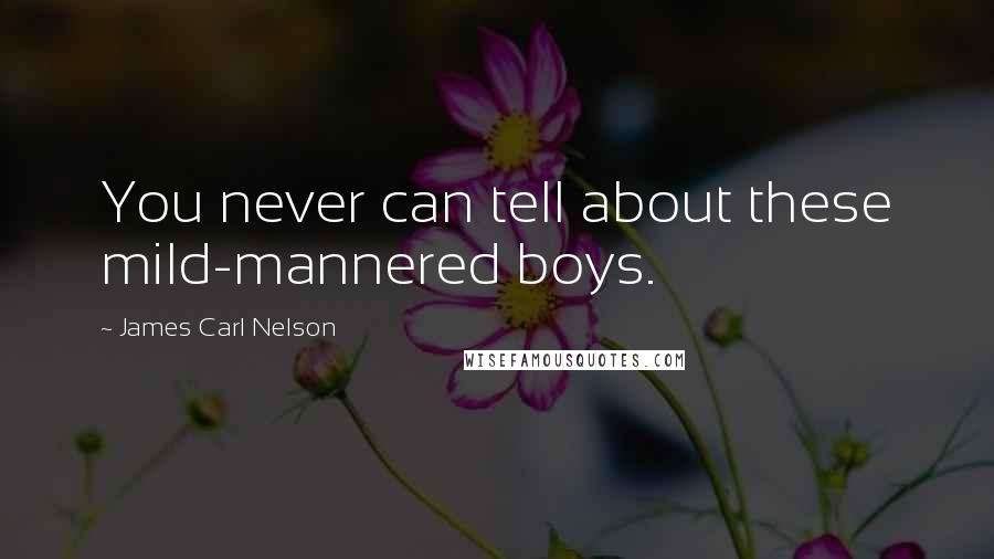 James Carl Nelson Quotes: You never can tell about these mild-mannered boys.