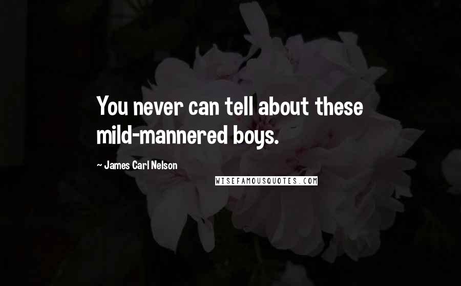 James Carl Nelson Quotes: You never can tell about these mild-mannered boys.