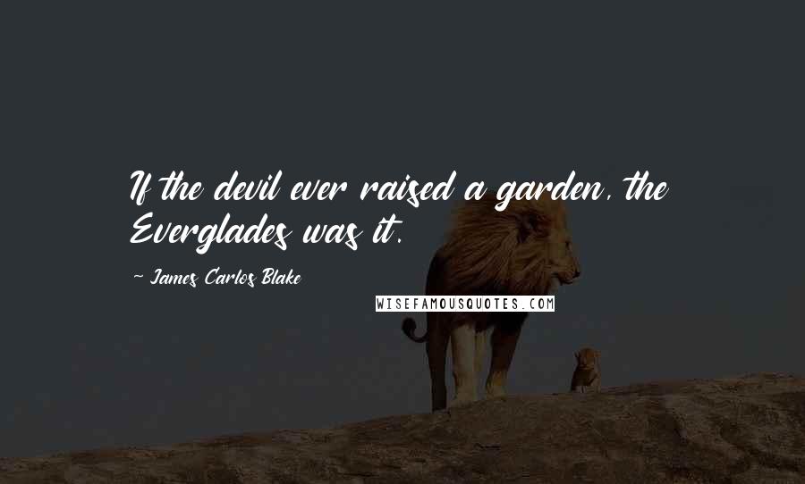 James Carlos Blake Quotes: If the devil ever raised a garden, the Everglades was it.