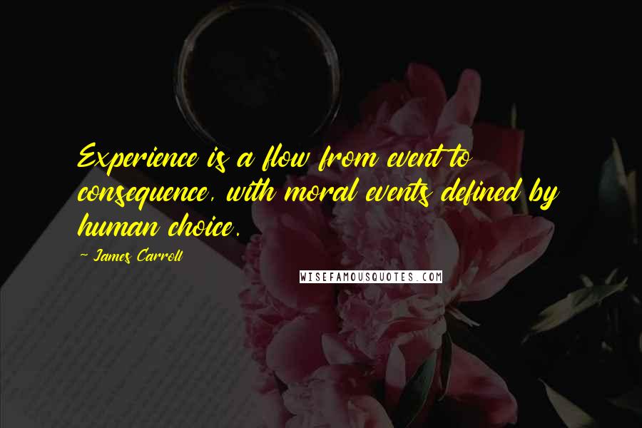 James Carroll Quotes: Experience is a flow from event to consequence, with moral events defined by human choice.