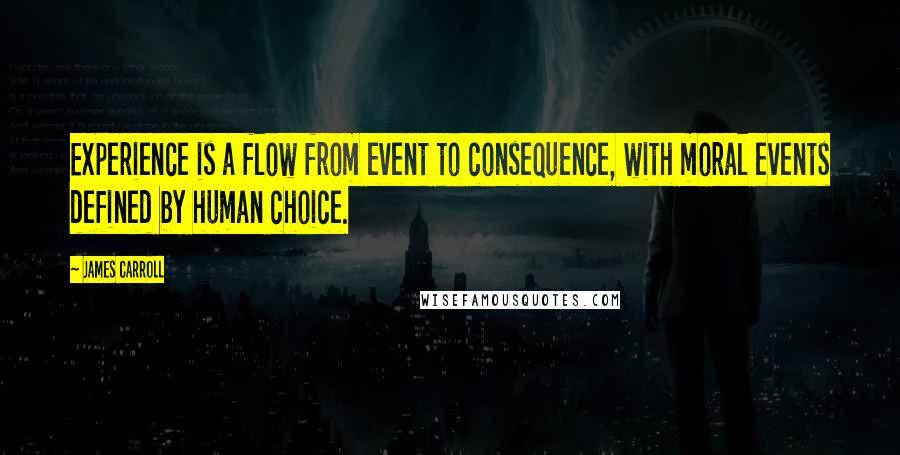 James Carroll Quotes: Experience is a flow from event to consequence, with moral events defined by human choice.