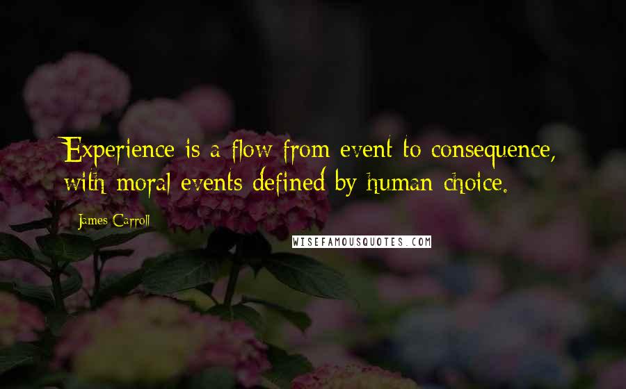 James Carroll Quotes: Experience is a flow from event to consequence, with moral events defined by human choice.