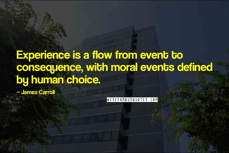 James Carroll Quotes: Experience is a flow from event to consequence, with moral events defined by human choice.