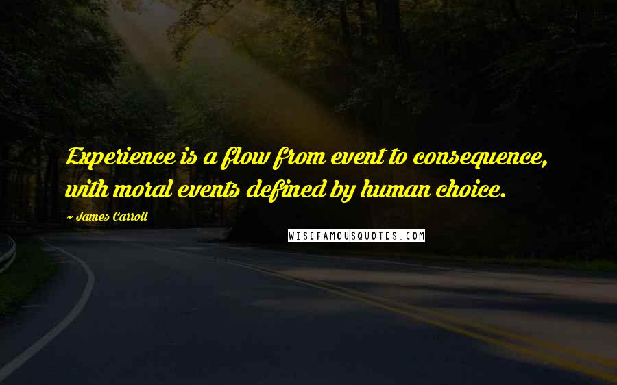 James Carroll Quotes: Experience is a flow from event to consequence, with moral events defined by human choice.