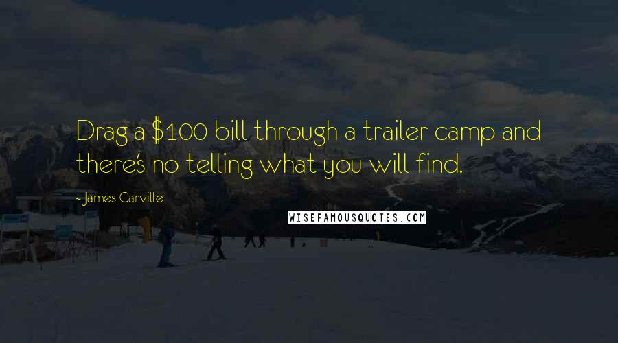 James Carville Quotes: Drag a $100 bill through a trailer camp and there's no telling what you will find.