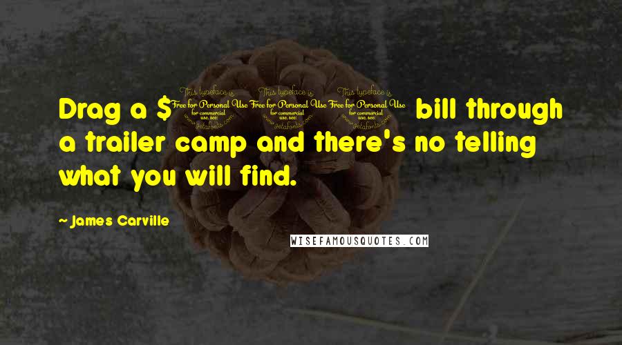 James Carville Quotes: Drag a $100 bill through a trailer camp and there's no telling what you will find.