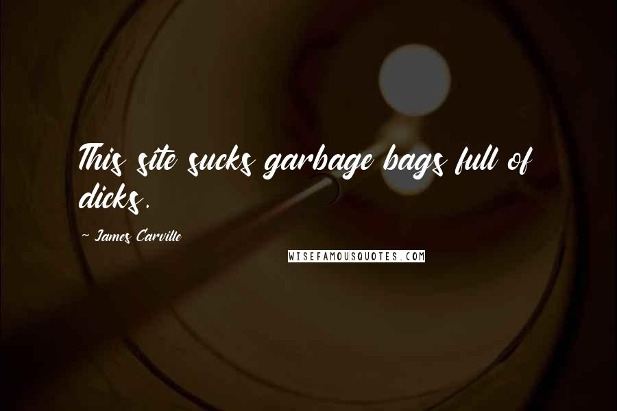 James Carville Quotes: This site sucks garbage bags full of dicks.