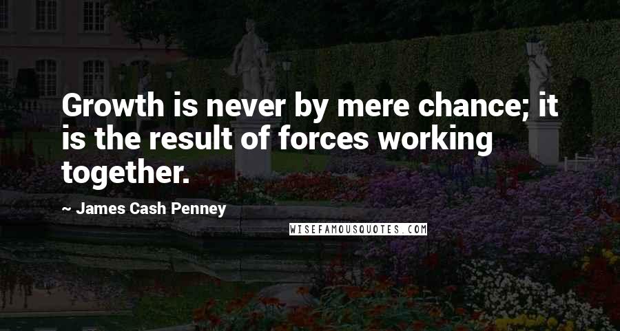 James Cash Penney Quotes: Growth is never by mere chance; it is the result of forces working together.