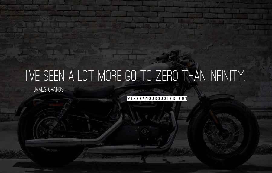 James Chanos Quotes: I've seen a lot more go to zero than infinity.