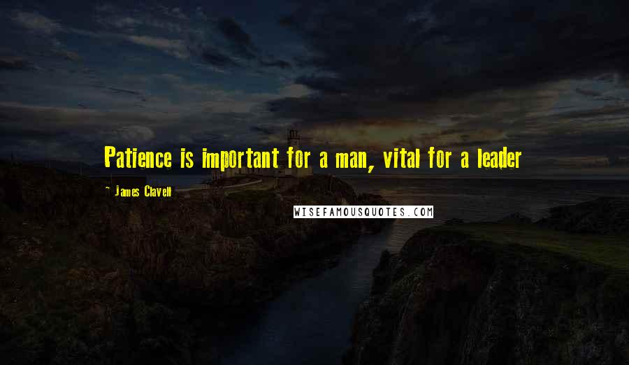 James Clavell Quotes: Patience is important for a man, vital for a leader
