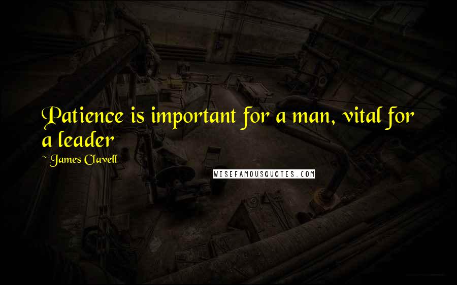 James Clavell Quotes: Patience is important for a man, vital for a leader