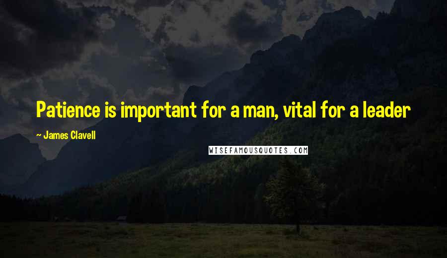James Clavell Quotes: Patience is important for a man, vital for a leader