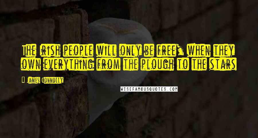 James Connolly Quotes: The Irish people will only be free, when they own everything from the plough to the stars