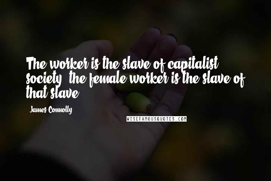 James Connolly Quotes: The worker is the slave of capitalist society, the female worker is the slave of that slave.