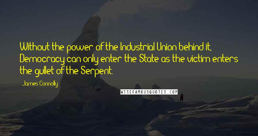 James Connolly Quotes: Without the power of the Industrial Union behind it, Democracy can only enter the State as the victim enters the gullet of the Serpent.