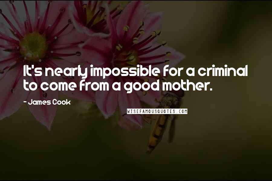 James Cook Quotes: It's nearly impossible for a criminal to come from a good mother.