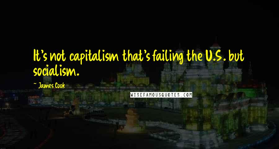 James Cook Quotes: It's not capitalism that's failing the U.S. but socialism.