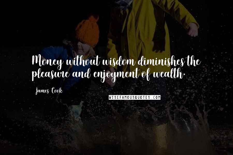 James Cook Quotes: Money without wisdom diminishes the pleasure and enjoyment of wealth.