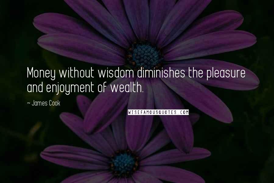 James Cook Quotes: Money without wisdom diminishes the pleasure and enjoyment of wealth.