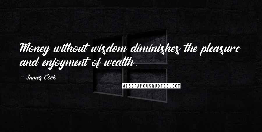 James Cook Quotes: Money without wisdom diminishes the pleasure and enjoyment of wealth.