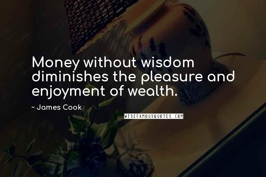 James Cook Quotes: Money without wisdom diminishes the pleasure and enjoyment of wealth.