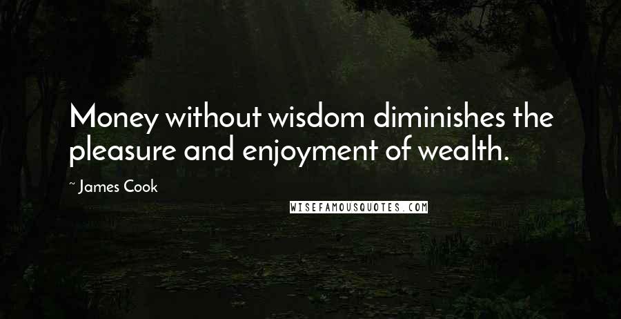 James Cook Quotes: Money without wisdom diminishes the pleasure and enjoyment of wealth.