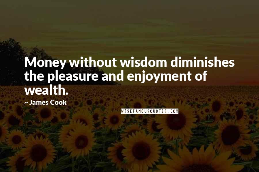 James Cook Quotes: Money without wisdom diminishes the pleasure and enjoyment of wealth.