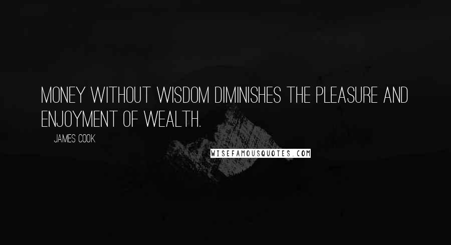 James Cook Quotes: Money without wisdom diminishes the pleasure and enjoyment of wealth.