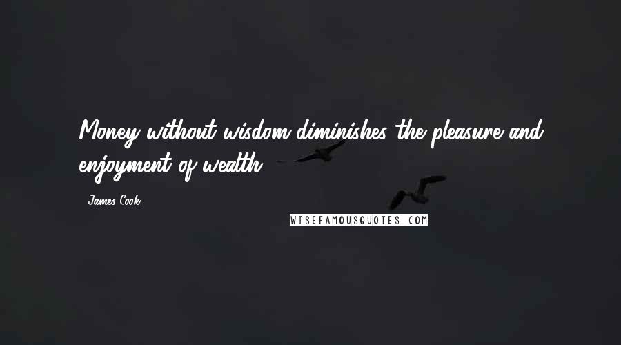 James Cook Quotes: Money without wisdom diminishes the pleasure and enjoyment of wealth.