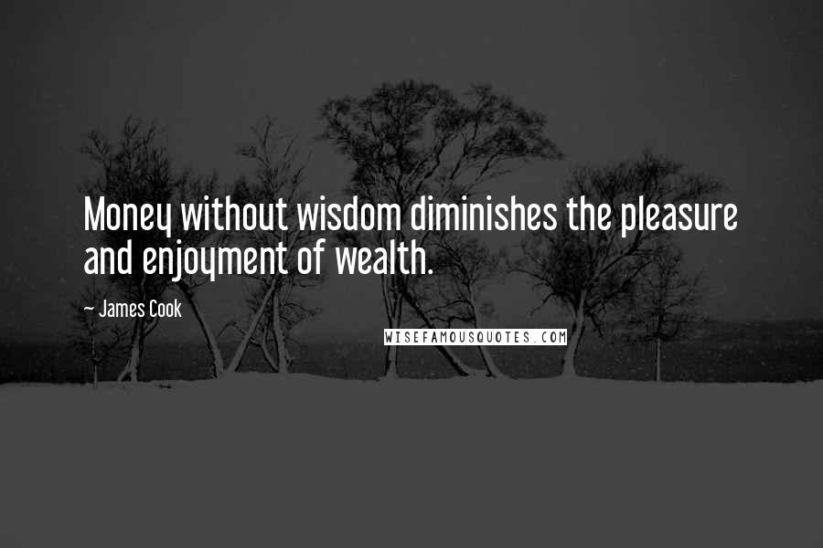 James Cook Quotes: Money without wisdom diminishes the pleasure and enjoyment of wealth.