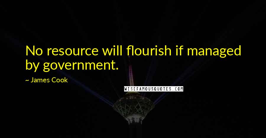 James Cook Quotes: No resource will flourish if managed by government.